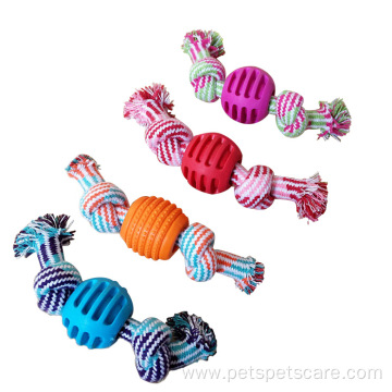 Pet Dog Teething Cleaning Toy Ball Rope Toy